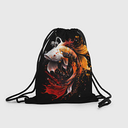 Рюкзак-мешок Золотая рыбка белый дракон, цвет: 3D-принт