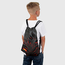 Рюкзак-мешок Объемное черное пламя, цвет: 3D-принт — фото 2