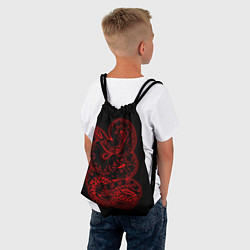 Рюкзак-мешок Красная неоновая змея, цвет: 3D-принт — фото 2