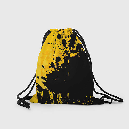 Мешок для обуви Пятна черной краски на желтом фоне / 3D-принт – фото 2