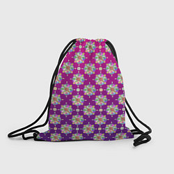 Рюкзак-мешок Абстрактные разноцветные узоры на пурпурно-фиолето, цвет: 3D-принт