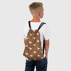 Рюкзак-мешок Гуси и травка - паттерн коричневый, цвет: 3D-принт — фото 2