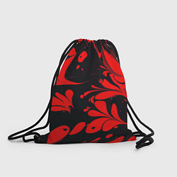 Рюкзак-мешок Красно-черный узор, цвет: 3D-принт