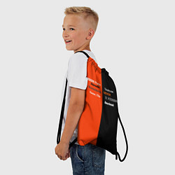 Рюкзак-мешок Черно-оранжевый с названиями городов, цвет: 3D-принт — фото 2