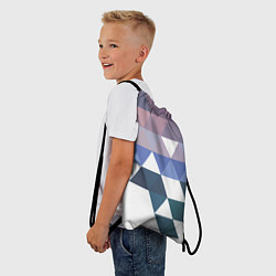 Рюкзак-мешок Абстрактные разноцветные треугольники в паттерне, цвет: 3D-принт — фото 2