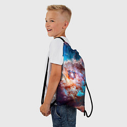 Рюкзак-мешок Небула в космосе в голубо-розовых тонах - нейронна, цвет: 3D-принт — фото 2