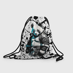Рюкзак-мешок Panda samurai on the background of blots, цвет: 3D-принт