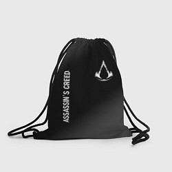 Рюкзак-мешок Assassins Creed glitch на темном фоне: надпись, си, цвет: 3D-принт