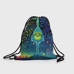 Рюкзак-мешок Психоделика разноцветная - нейронная сеть, цвет: 3D-принт