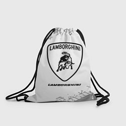 Рюкзак-мешок Lamborghini speed на светлом фоне со следами шин, цвет: 3D-принт
