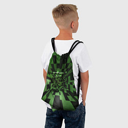 Рюкзак-мешок Чёрно-зелёный геометрический коридор, цвет: 3D-принт — фото 2