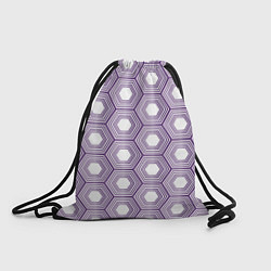 Рюкзак-мешок Шестиугольники фиолетовые, цвет: 3D-принт