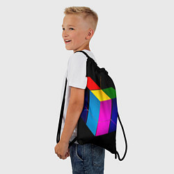 Рюкзак-мешок Многосторонний цветной куб, цвет: 3D-принт — фото 2