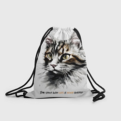 Рюкзак-мешок Время с кошкой никогда не потрачено зря, цвет: 3D-принт