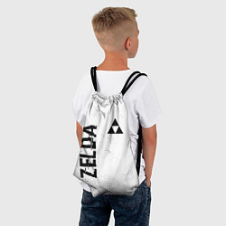 Рюкзак-мешок Zelda glitch на светлом фоне: надпись, символ, цвет: 3D-принт — фото 2