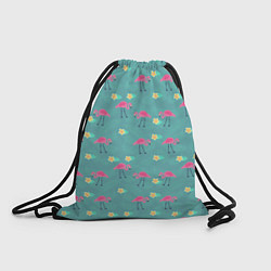 Рюкзак-мешок Летний паттерн с фламинго, цвет: 3D-принт