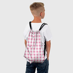 Рюкзак-мешок Барби-розовый: клетка, цвет: 3D-принт — фото 2