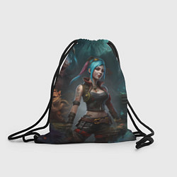 Рюкзак-мешок Jinx fantasy art Arcane League of Legends, цвет: 3D-принт