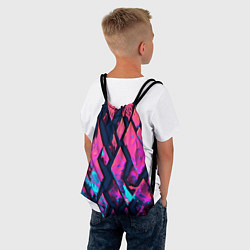 Рюкзак-мешок Розово-голубые соты и разломы, цвет: 3D-принт — фото 2