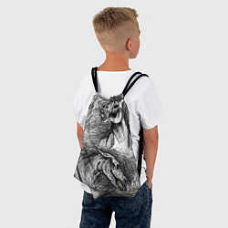 Рюкзак-мешок Черепа лошадей - эскиз, цвет: 3D-принт — фото 2