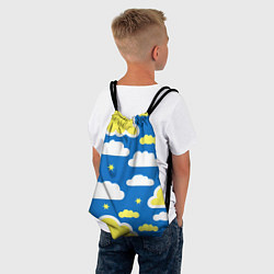 Рюкзак-мешок Рисованные облака и звёзды, цвет: 3D-принт — фото 2