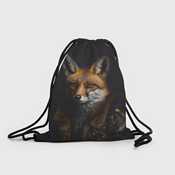 Рюкзак-мешок Лис в кожаном пиджаке, цвет: 3D-принт