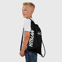 Рюкзак-мешок Hitman glitch на темном фоне: надпись, символ, цвет: 3D-принт — фото 2