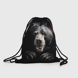 Рюкзак-мешок Бурый атакующий медведь, цвет: 3D-принт