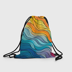 Рюкзак-мешок Цветовой волнообразный паттерн, цвет: 3D-принт