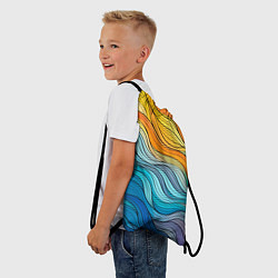 Рюкзак-мешок Цветовой волнообразный паттерн, цвет: 3D-принт — фото 2