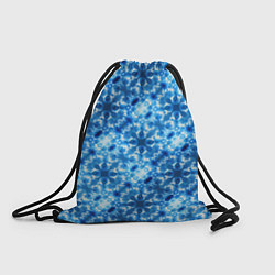 Рюкзак-мешок Светящиеся голубые цветочки, цвет: 3D-принт