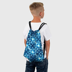 Рюкзак-мешок Светящиеся голубые цветы, цвет: 3D-принт — фото 2