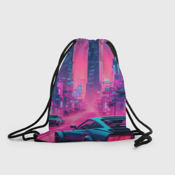 Рюкзак-мешок Вечерний город в неоновых огнях, цвет: 3D-принт