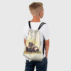 Рюкзак-мешок Серый котенок с фотоаппаратом, цвет: 3D-принт — фото 2