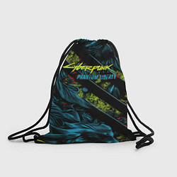 Рюкзак-мешок Cyberpunk 2077 phantom liberty abstract logo, цвет: 3D-принт