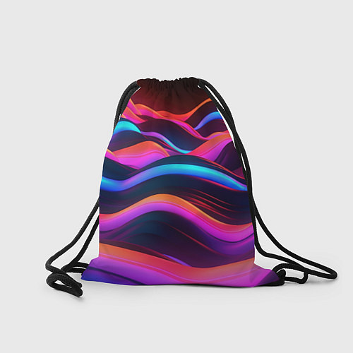 Мешок для обуви Неоновые фиолетовые волны / 3D-принт – фото 2