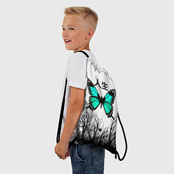 Рюкзак-мешок С бабочкой на фоне японского иероглифа, цвет: 3D-принт — фото 2
