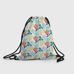 Рюкзак-мешок Цветочки листочки, цвет: 3D-принт