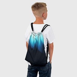 Рюкзак-мешок Синее пламя огня на черном, цвет: 3D-принт — фото 2