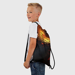 Рюкзак-мешок Золотые волнистые линии, цвет: 3D-принт — фото 2