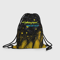 Рюкзак-мешок Cyberpunk 2077 phantom liberty black gold, цвет: 3D-принт