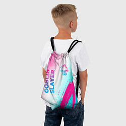 Рюкзак-мешок Goblin Slayer neon gradient style: надпись, символ, цвет: 3D-принт — фото 2