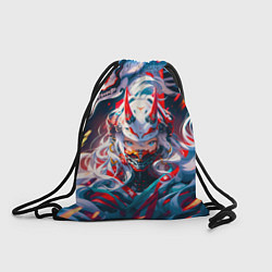 Рюкзак-мешок Девушка киберсамурай и дракон от нейросети, цвет: 3D-принт