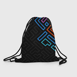 Рюкзак-мешок Геометрические фигуры на тёмном фоне тетрис, цвет: 3D-принт