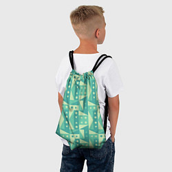 Рюкзак-мешок Green geometry, цвет: 3D-принт — фото 2