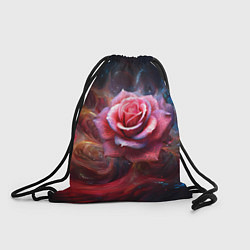 Рюкзак-мешок Алая космическая роза - Нейросеть, цвет: 3D-принт