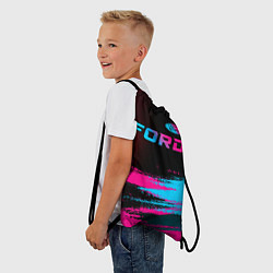 Рюкзак-мешок Ford - neon gradient: символ сверху, цвет: 3D-принт — фото 2