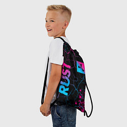 Рюкзак-мешок Rust - neon gradient: надпись, символ, цвет: 3D-принт — фото 2