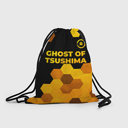 Рюкзак-мешок Ghost of Tsushima - gold gradient: символ сверху, цвет: 3D-принт