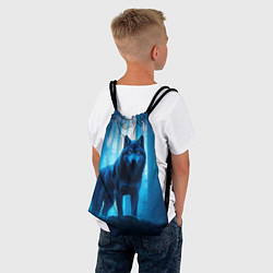 Рюкзак-мешок Волк в ночном лесу, цвет: 3D-принт — фото 2